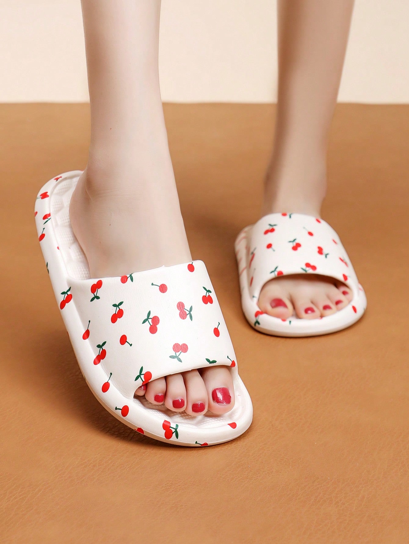 Women'S Eva Slipper Soft Bottom, Non-Slip Indoor And Outdoor Bathroom Printed Sandals, Summer House Slipper White