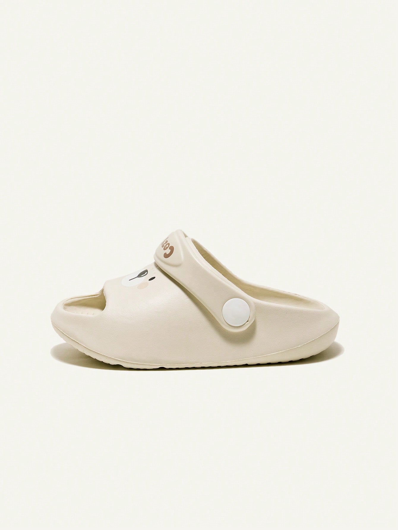 Cozy Pixies Cute Bear Pattern Breathable Soft Comfortable Anti-Slip Durable All-Match Baby Sandals With Holes Beige