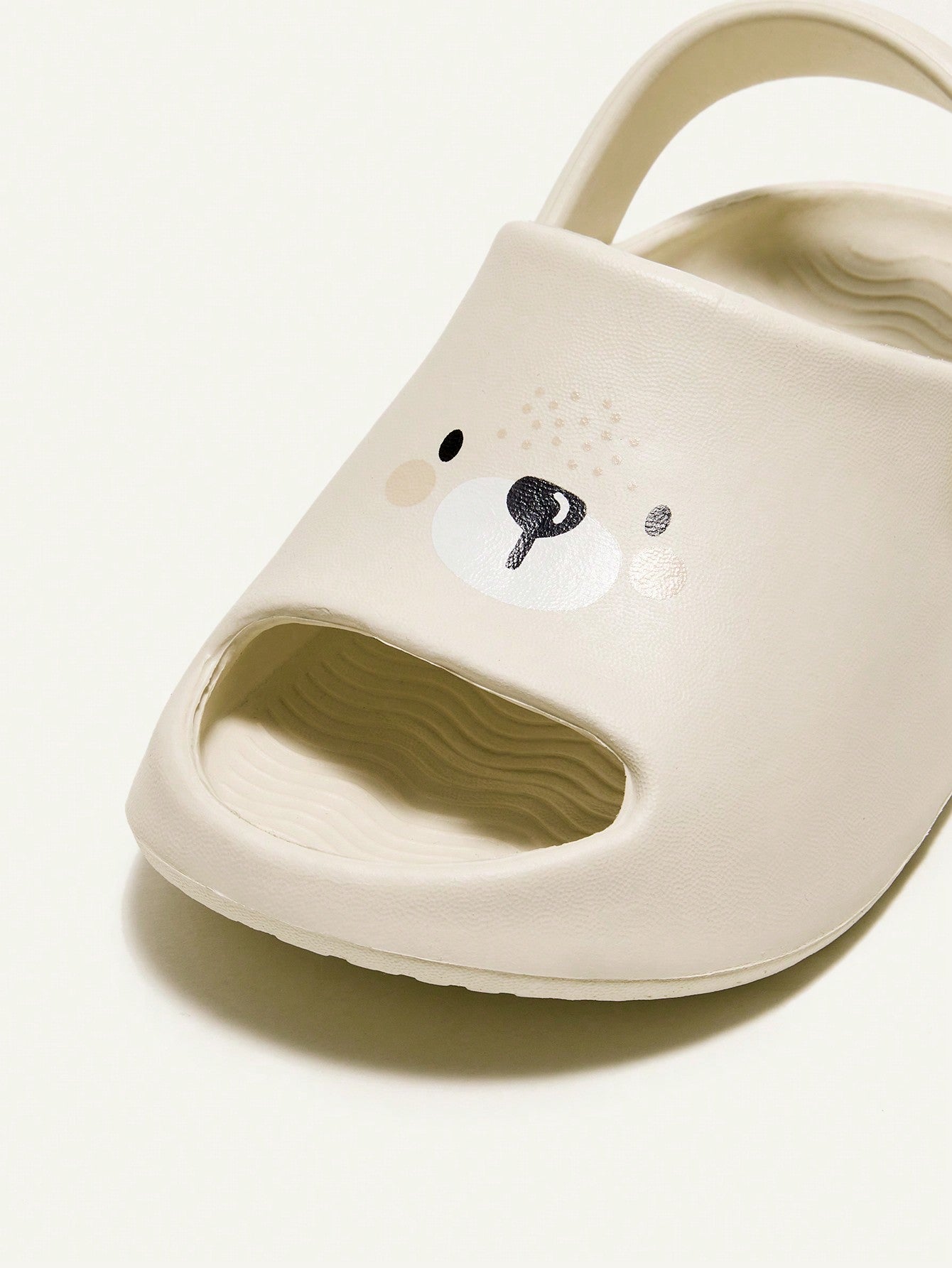 Cozy Pixies Cute Bear Pattern Breathable Soft Comfortable Anti-Slip Durable All-Match Baby Sandals With Holes Beige