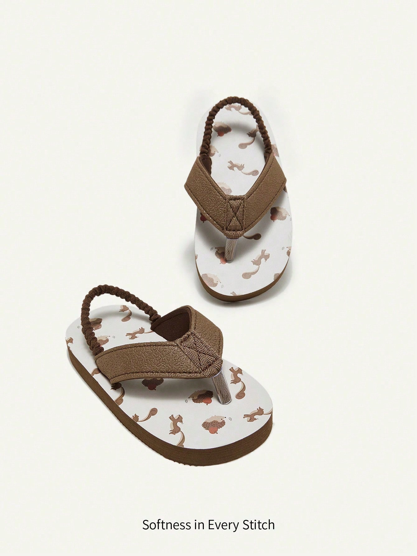 Cozy Pixies Kids' Cartoon Outdoor Eva Slippers, Breathable, Fashionable And Comfortable For Toddler Girls And Boys Brown