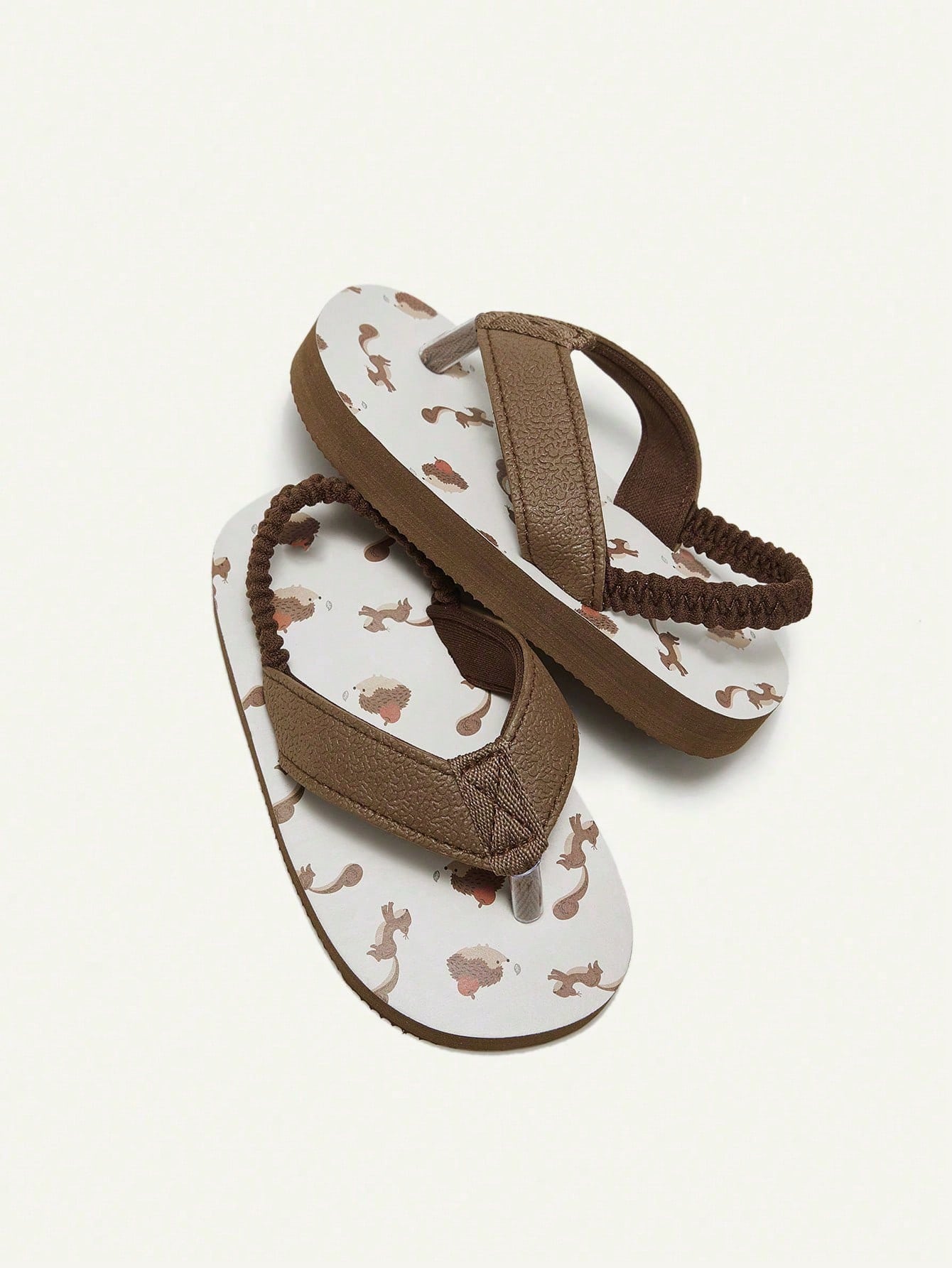 Cozy Pixies Kids' Cartoon Outdoor Eva Slippers, Breathable, Fashionable And Comfortable For Toddler Girls And Boys Brown