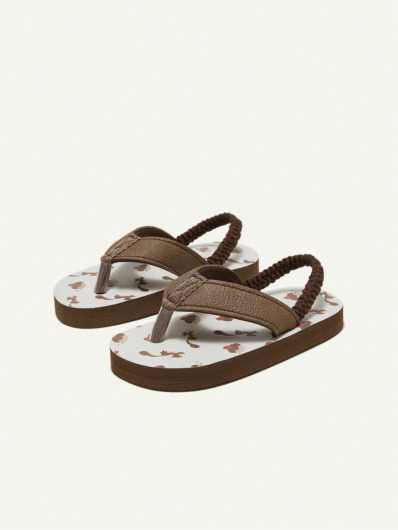 Cozy Pixies Kids' Cartoon Outdoor Eva Slippers, Breathable, Fashionable And Comfortable For Toddler Girls And Boys Brown