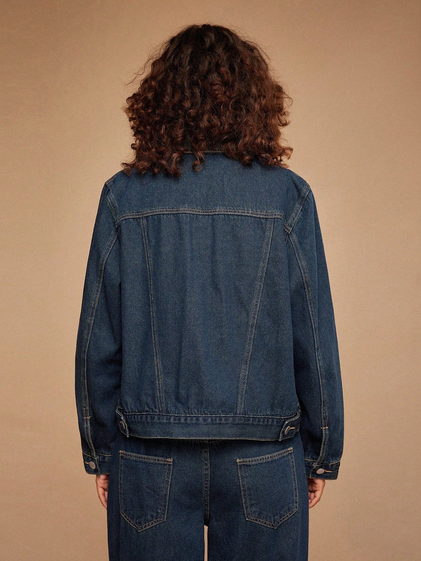 Forever 21 Dark Blue Washed Denim Jacket Blue
