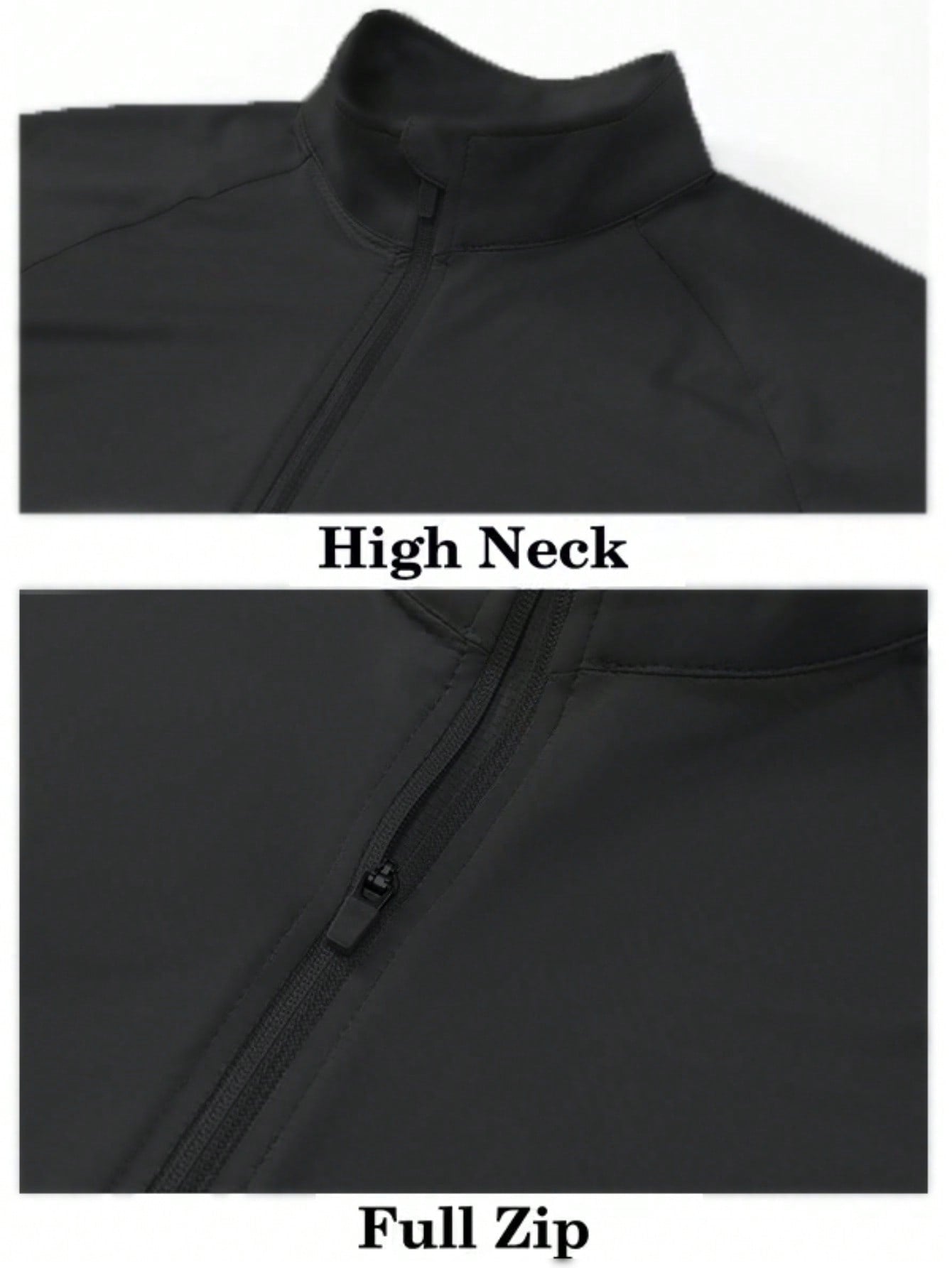 Women's Sports Jackets, Zip-Up Jackets, Short Sports Slim-Fit Coats Black