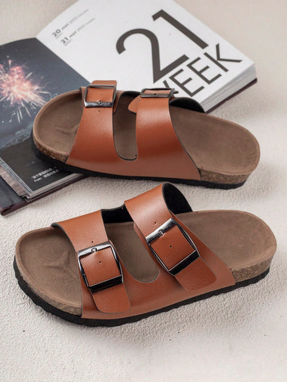Comfortable, Lightweight And Versatile Children'S Fashion Slippers Brown