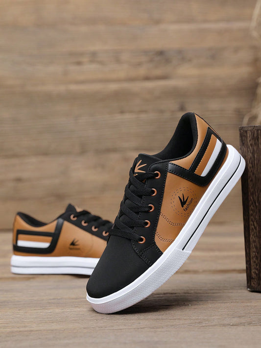 P PRESTIGEVIBE Men's Low-Top Casual Canvas Sneakers Skateboard Shoes, Daily Commute Fashion Multicolor Sports Shoes, Match Leggings Outdoor Walking & Running Yellow