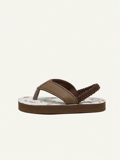 Cozy Pixies Kids' Cartoon Outdoor Eva Slippers, Breathable, Fashionable And Comfortable For Toddler Girls And Boys Brown