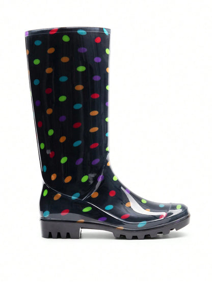 Women Wellington Boots Rain Boots Waterproof Knee High Boots, For Outdoor Garden Hiking Work Black