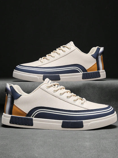 Men's Sport Shoes Summer New Leather Non-Slip Wear-Resistant Flat Comfortable Men's Skate Shoes Large Size 47 Outdoor Casual Men's Hiking Shoes Fashion Luxury Men's Flat Slip-On Sport Shoes Deodorizing Casual Leather Sport Men's Skateboard Shoes Beige