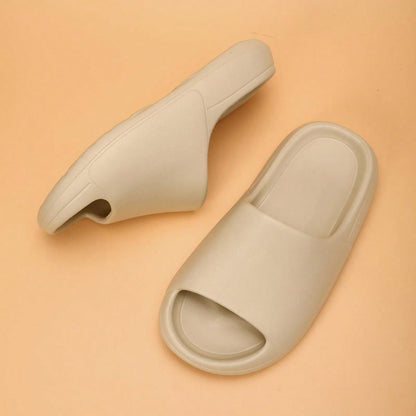 Kids Foam Slippers, Lightweight Non-Slip Soft Bottom, Middle/Big Kids, Casual, Quick-Drying, Minimalist Strap, Beige Color, Unisex Beach Sandals Beige