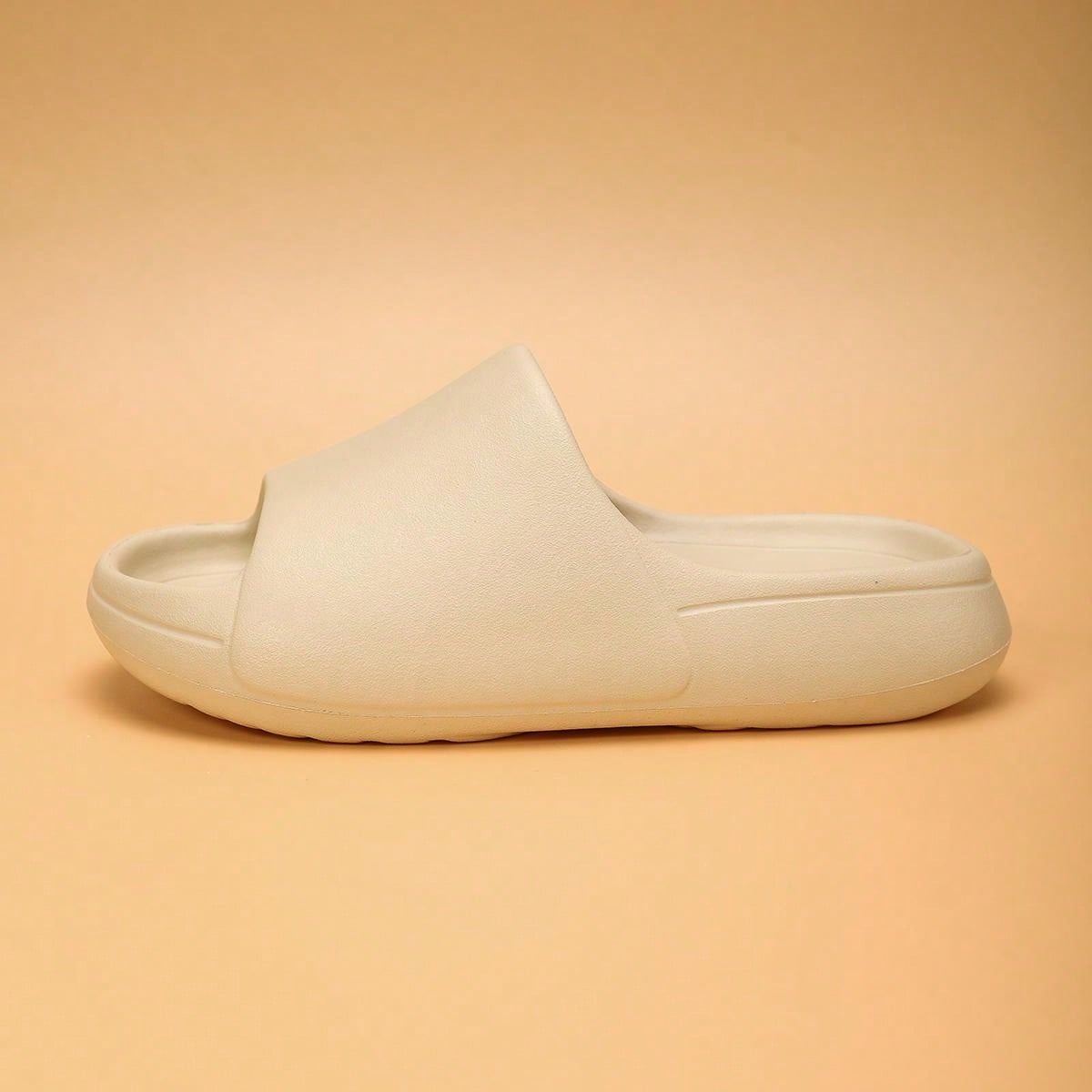 Kids Foam Slippers, Lightweight Non-Slip Soft Bottom, Middle/Big Kids, Casual, Quick-Drying, Minimalist Strap, Beige Color, Unisex Beach Sandals Beige