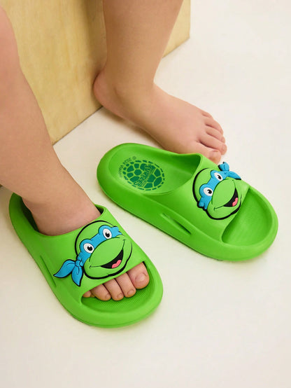 TEENAGE MUTANT NINJA TURTLES X SHEIN Kids Cartoon Turtle EVA Slippers, Lightweight & Comfortable For Indoor, Bathroom, Outdoor Use Green
