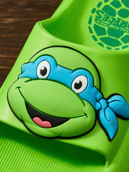 TEENAGE MUTANT NINJA TURTLES X SHEIN Kids Cartoon Turtle EVA Slippers, Lightweight & Comfortable For Indoor, Bathroom, Outdoor Use Green
