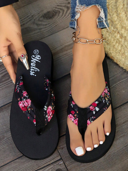 Women's Flip Flops - European & American Style Lightweight Comfortable Casual House Thong Sandals - Beach Slippers Black