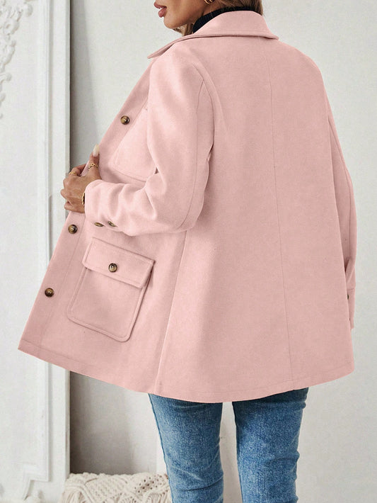 EMERY ROSE Men's Solid Color Front Button Long Sleeve Pocket Casual Jacket Dusty Pink