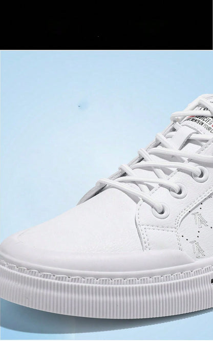 Comfy Non-Slip Skate Shoes For Men's Outdoor Activities - Solid Casual Sneakers White